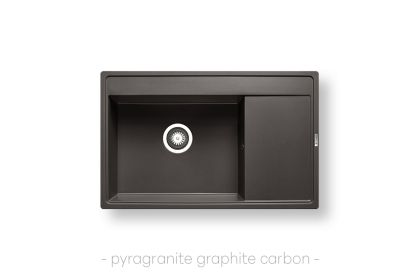 Мивка Pyramis CAMEA (79x50) 1B 1D, цвят: Графит карбон