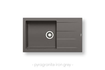 Мивка Pyramis ATHLOS PLUS (86x50) 1B 1D, цвят: Метално сиво