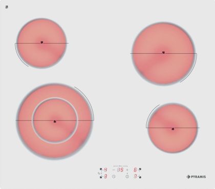 Стъклокерамичен плот PYRAMIS, PHC61530FMW, 5 зони