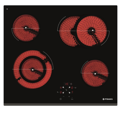 Стъклокерамичен плот PYRAMIS, PHC61631BFB, 6 зони