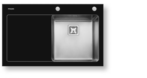 Мивка Pyramis CRYSTALON 1B 1D ЧЕРНА ДЯCHA