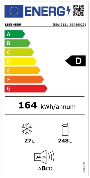 Хладилник за вграждане с BioFresh, IRBd 5121 Plus BioFresh
