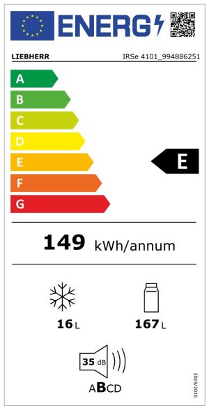 Вграден хладилник с EasyFresh, IRSe 4101 Pure