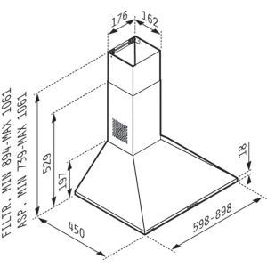 Абсорбатор PYRAMIS, SQUARE CHIMNEY BLACK essential