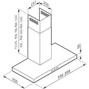 Абсорбатор PYRAMIS, AGILO BLACK GLASS essential