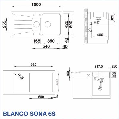 Кухненска мивка BLANCO, SONA 6 S
