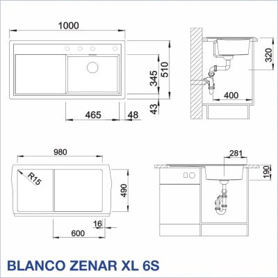 Кухненска мивка BLANCO, ZENAR XL 6S