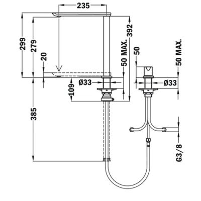 Кухненски смесител за монтаж под прозорец Teka, FO 985 UNDER WINDOW